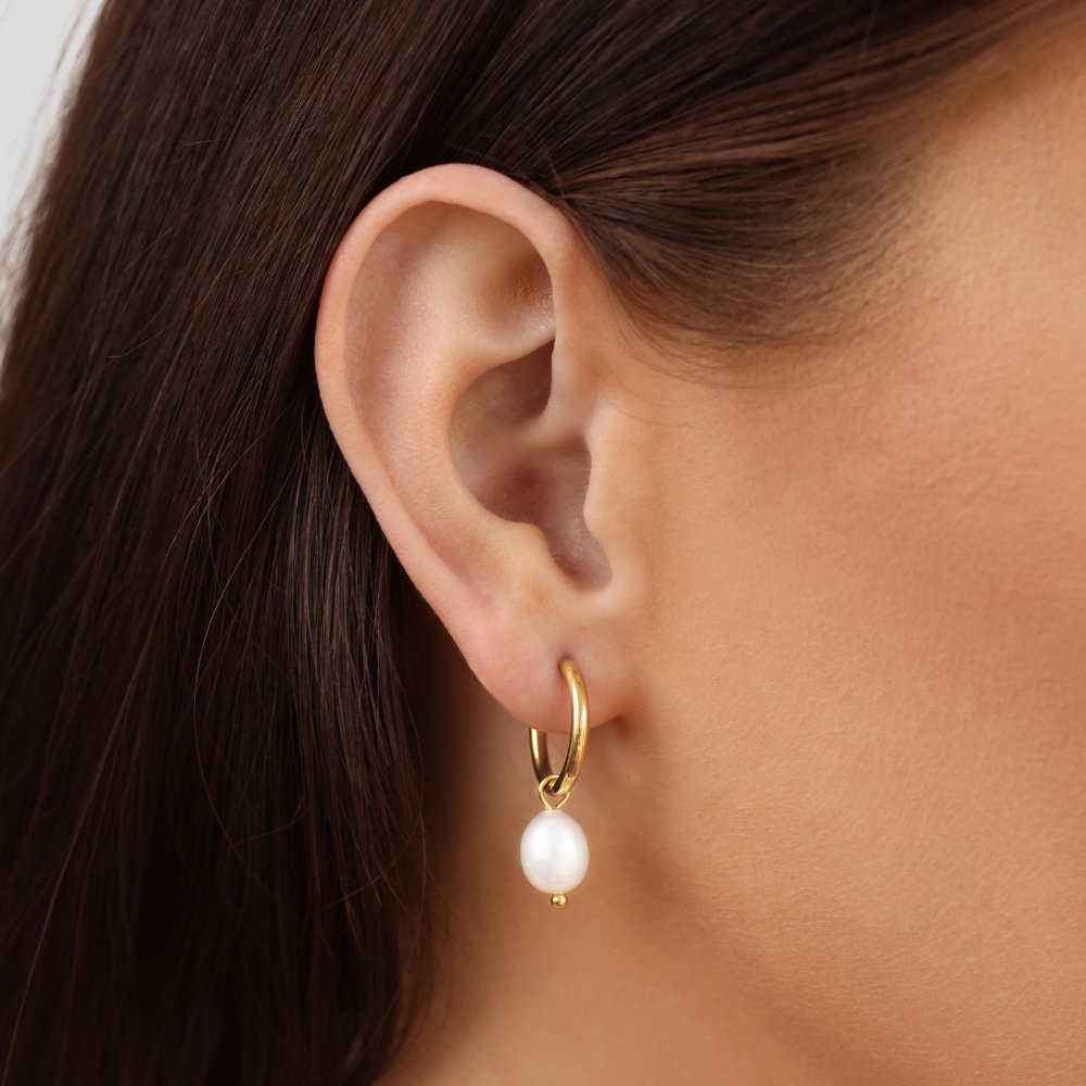 Pearl Bella Hoop Earrings
