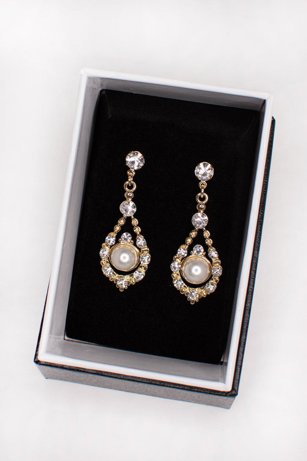 Nova Gold Pearl Drop Earrings