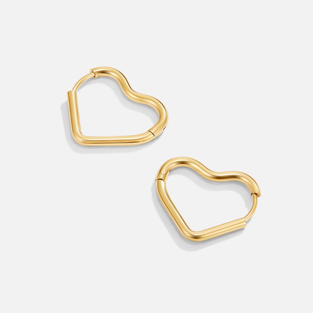 Heart Gold Hoop Earrings