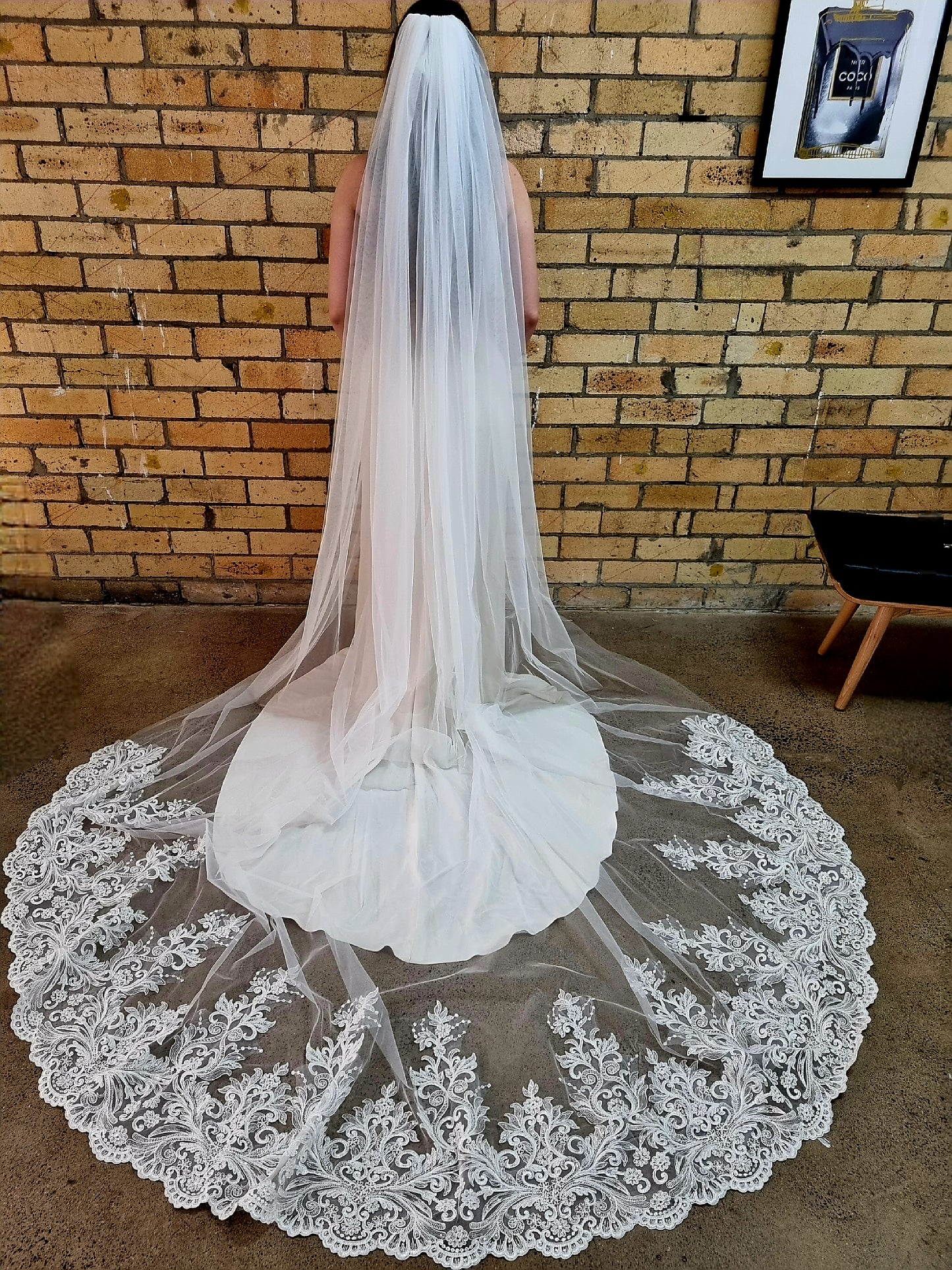 Long Heavy Lace Veil