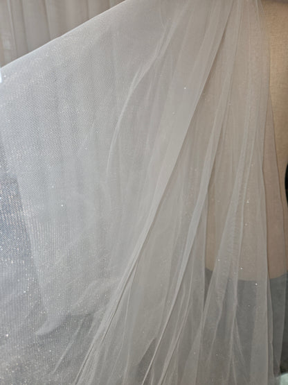 Long Two-Tiered Sparkly Veil