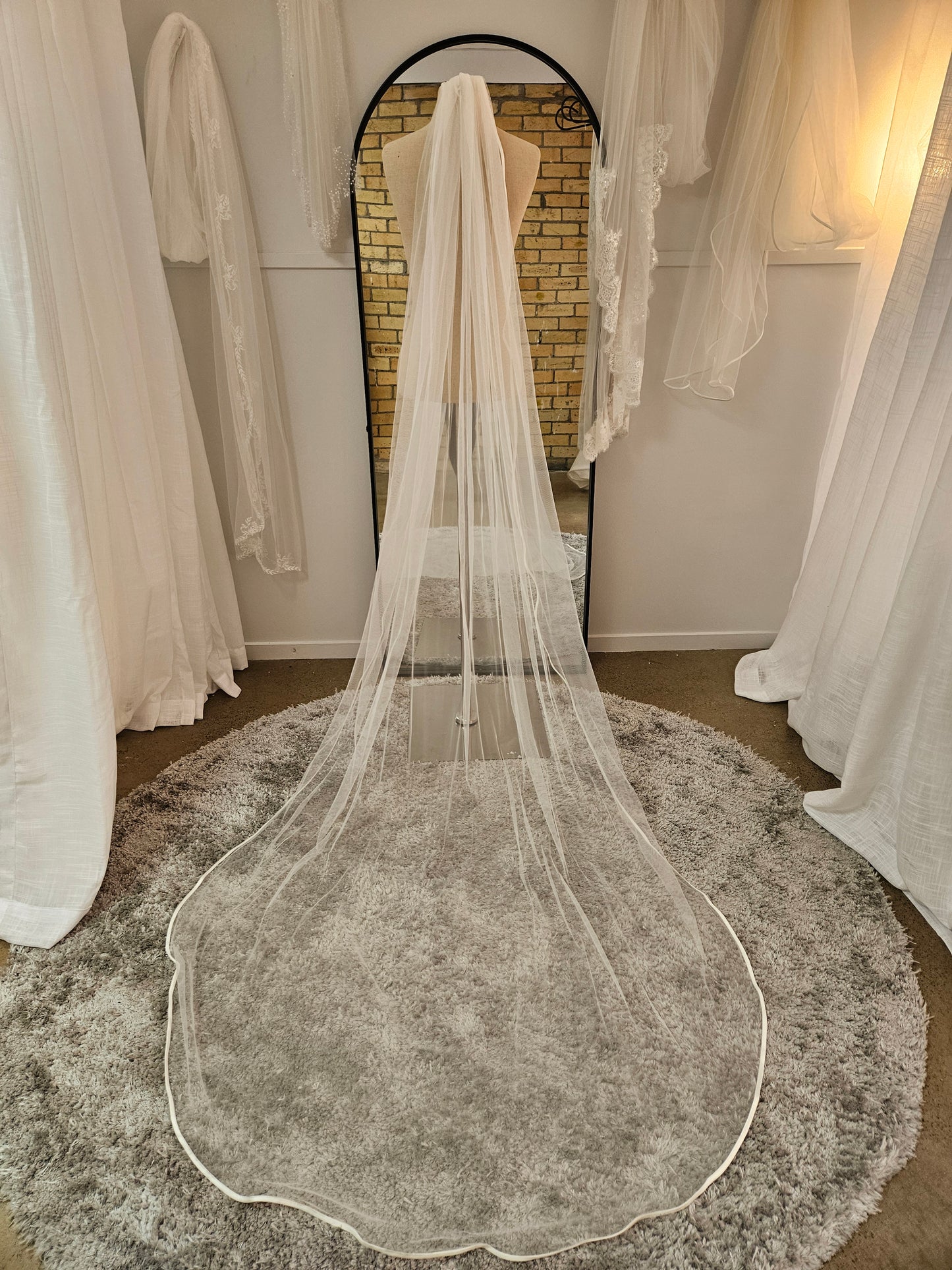 Long Satin Edge Veil