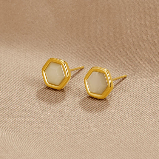 Eva Moonstone Stud Earrings