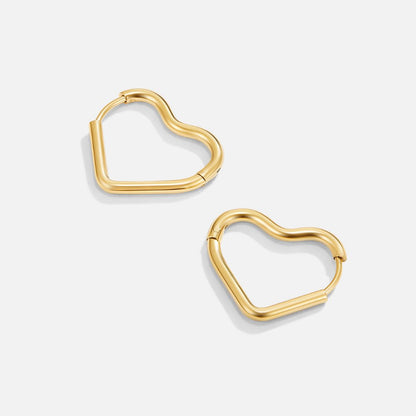 Heart Gold Hoop Earrings