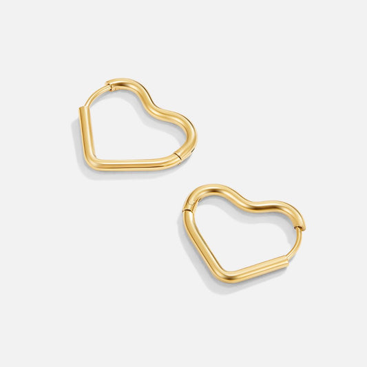 Heart Gold Hoop Earrings